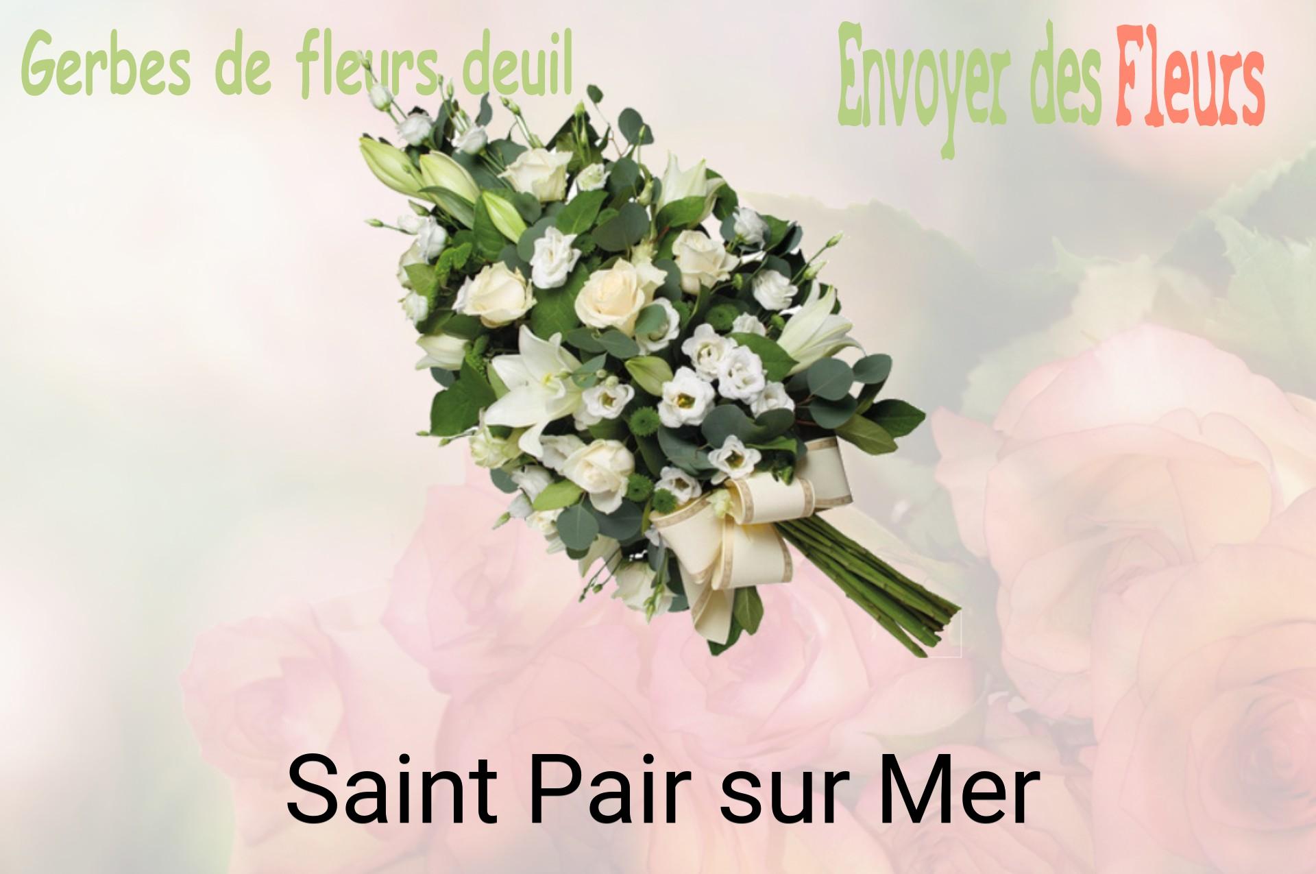 Gerbe de fleurs de deuil livrée à Saint-Pair-sur-Mer